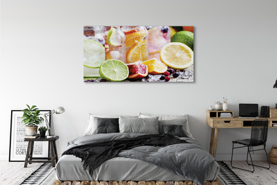 Obrazy na plátně Sklenice ovocný koktejl ledu