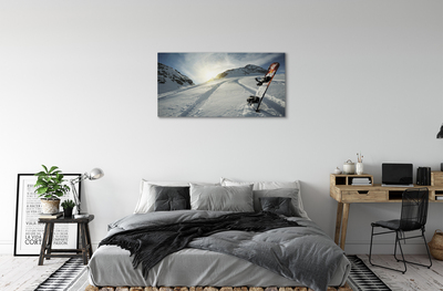 Obrazy na plátně Deska ve sněhu horách