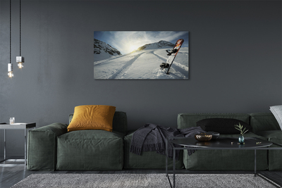 Obrazy na plátně Deska ve sněhu horách
