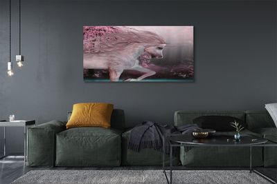 Obrazy na plátně Unicorn stromy jezero
