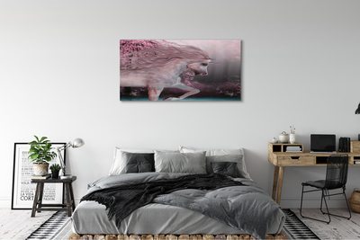 Obrazy na plátně Unicorn stromy jezero