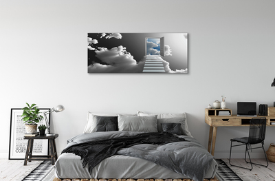 Obrazy na plátně Schody mraky dveře