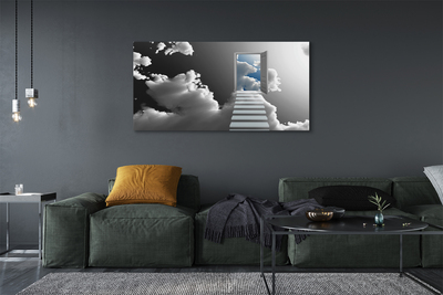 Obrazy na plátně Schody mraky dveře