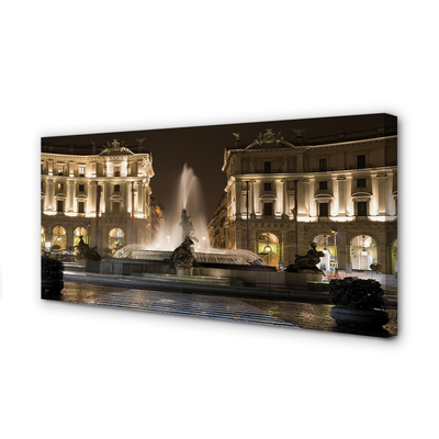 Obrazy na plátně Rome Fountain Square v noci