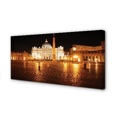 Obrazy na plátně Rome Basilica Square v noci