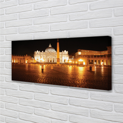 Obrazy na plátně Rome Basilica Square v noci