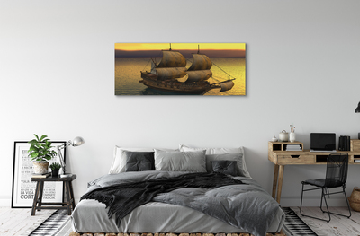 Obrazy na plátně Yellow sky ship sea