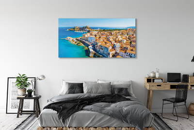 Obrazy na plátně Řecko Mořské pobřeží město