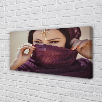 Obrazy na plátně Žena purple Materiál