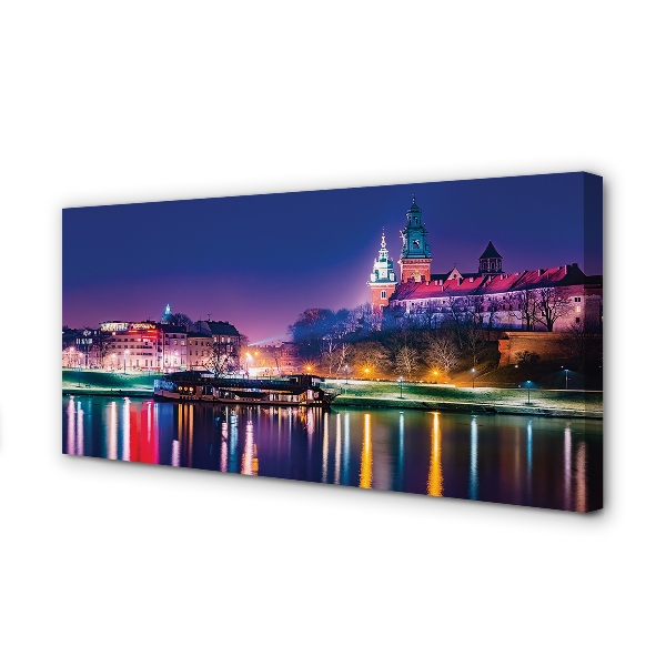 Obrazy na plátně Krakow City noc řeka
