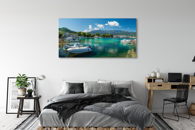 Obrazy na plátně Řecko Marina moře hory