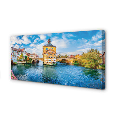 Obrazy na plátně Německo staré město říční mosty