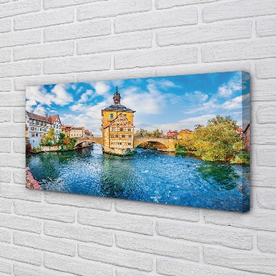Obrazy na plátně Německo staré město říční mosty