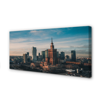 Obrazy na plátně Varšava panorama mrakodrapů svítání