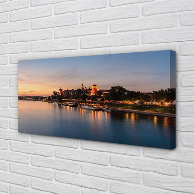Obrazy na plátně Krakow Sunset řeky lock