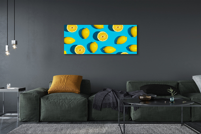 Obrazy na plátně Citrony na modrém pozadí