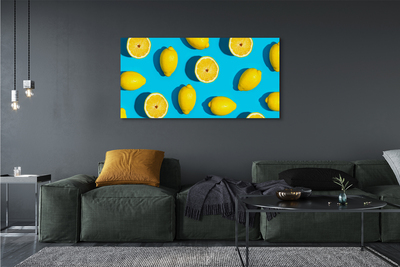 Obrazy na plátně Citrony na modrém pozadí