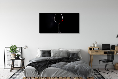 Obrazy na plátně Černé pozadí se sklenkou vína