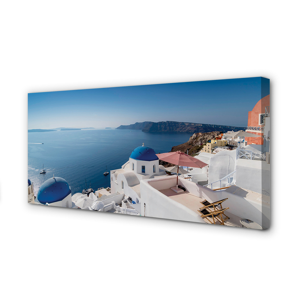 Obrazy na plátně Řecko sea panorama budov