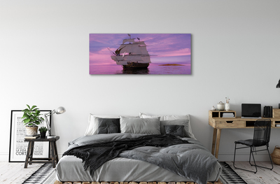 Obrazy na plátně Fialové nebe ship sea