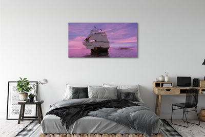 Obrazy na plátně Fialové nebe ship sea
