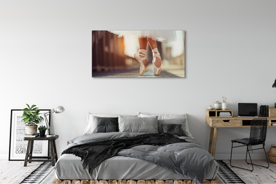 Obrazy na plátně Bílé baletní boty ženské nohy