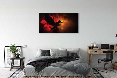 Obrazy na plátně Černý drak mraky