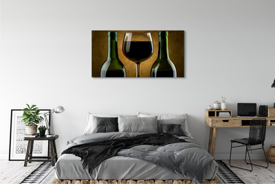 Obrazy na plátně 2 láhve sklenice na víno