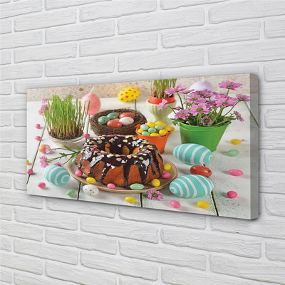 Obrazy na plátně Vajíčko dort květiny