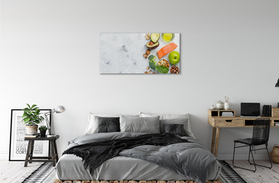 Obrazy na plátně Lososový olej jablko ořechy