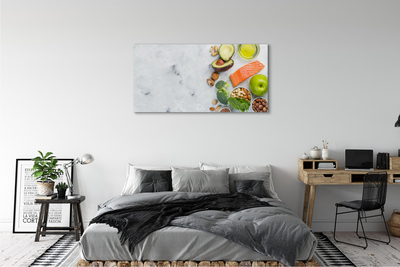 Obrazy na plátně Lososový olej jablko ořechy