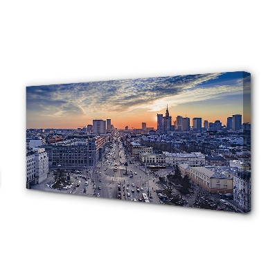 Obrazy na plátně Varšava mrakodrapy Sunset