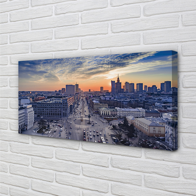 Obrazy na plátně Varšava mrakodrapy Sunset