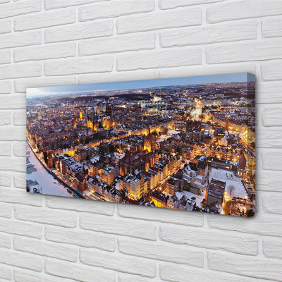 Obrazy na plátně Gdańsk Winter panorama řeka