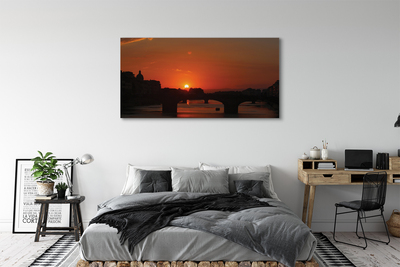 Obrazy na plátně Itálie řeka západu slunce
