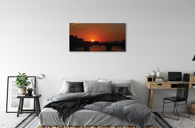 Obrazy na plátně Itálie řeka západu slunce