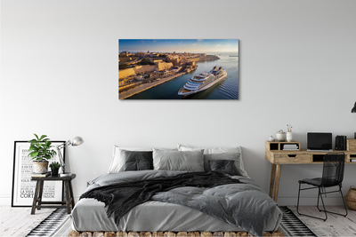 Obrazy na plátně Loď sea city sky