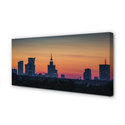 Obrazy na plátně Sunset panorama Varšavy