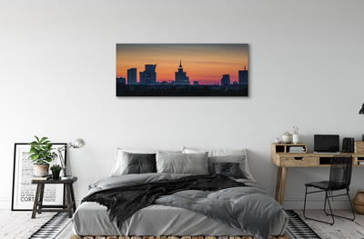 Obrazy na plátně Sunset panorama Varšavy