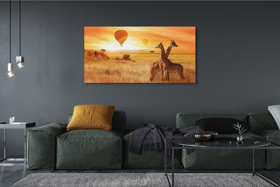 Obrazy na plátně Balóny nebe žirafa