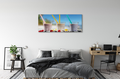 Obrazy na plátně Cocktail sklo barevné brčka