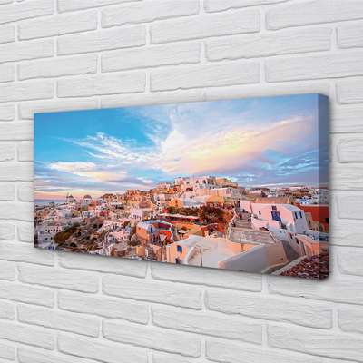 Obrazy na plátně Řecko panorama města západu slunce