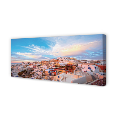 Obrazy na plátně Řecko panorama města západu slunce