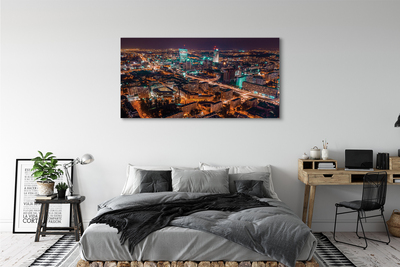 Obrazy na plátně Varšava Město noční panorama