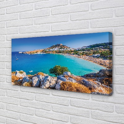 Obrazy na plátně Řecko pobřeží beach panorama