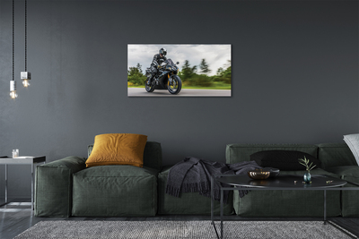 Obrazy na plátně Motocykl silnice mraky nebe