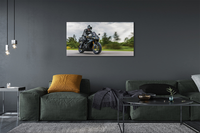 Obrazy na plátně Motocykl silnice mraky nebe