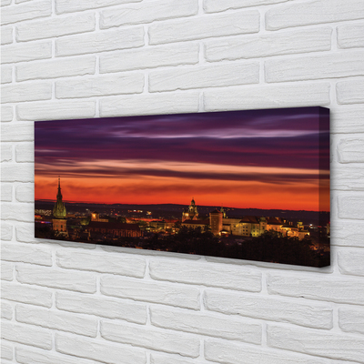Obrazy na plátně Krakov noční panorama