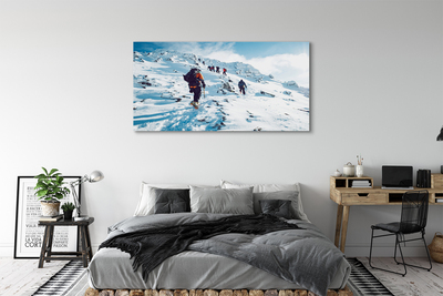 Obrazy na plátně Lezení na hory v zimě