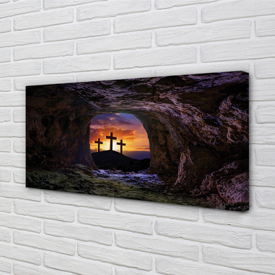 Obrazy na plátně kříže při západu slunce